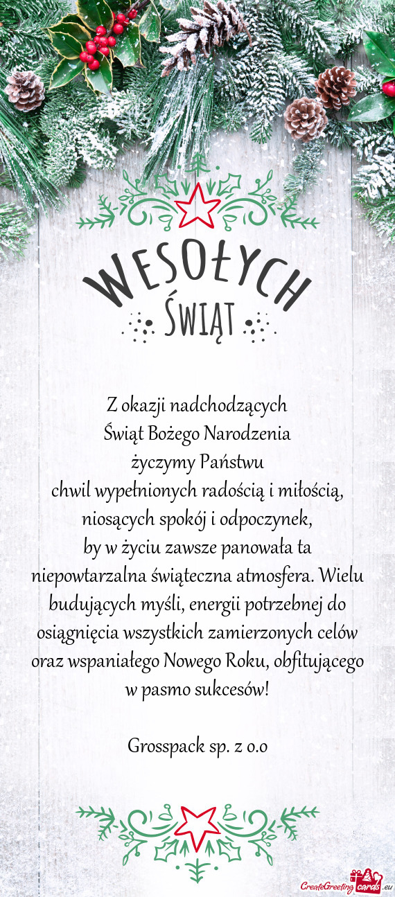 By w życiu zawsze panowała ta niepowtarzalna świąteczna atmosfera. Wielu budujących myśli, ene