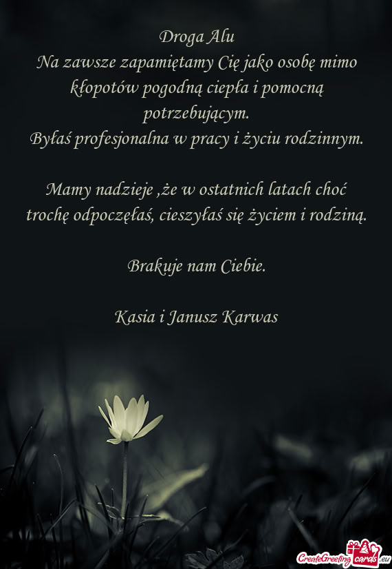 Byłaś profesjonalna w pracy i życiu rodzinnym
