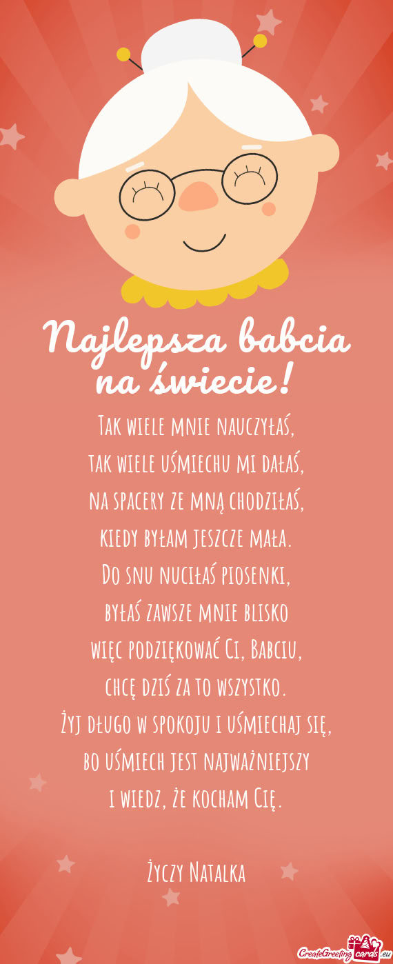 Byłaś zawsze mnie blisko więc podziękować Ci