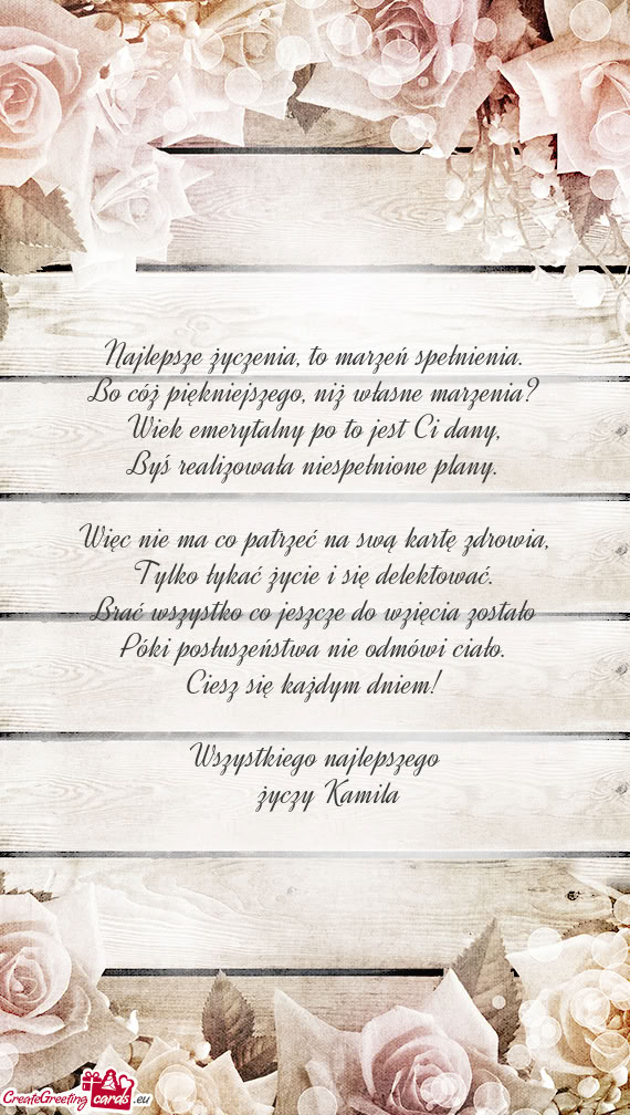 Byś realizowała niespełnione plany