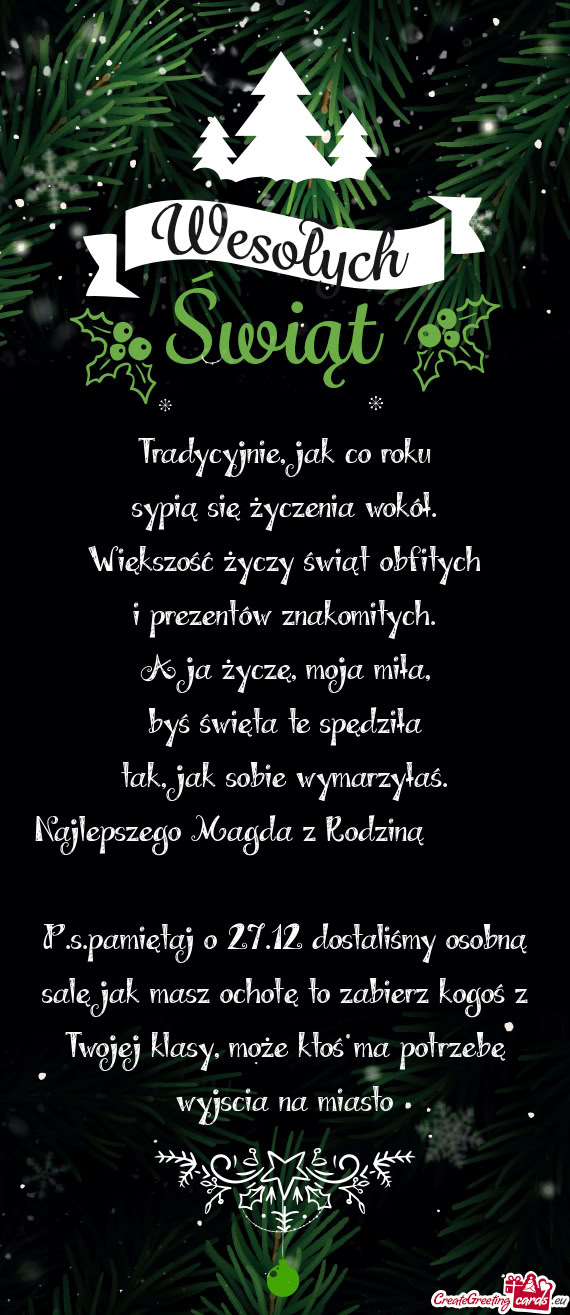 Byś święta te spędziła