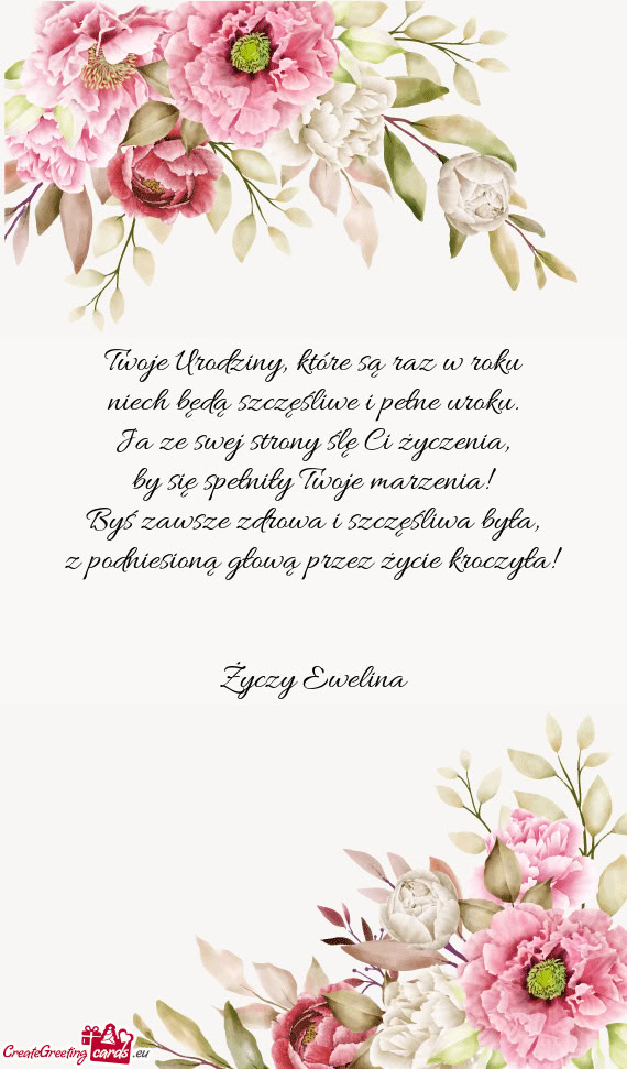 Byś zawsze zdrowa i szczęśliwa była