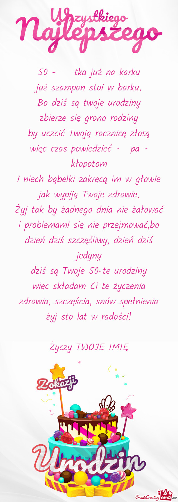 C czas powiedzieć - pa - kłopotom i niech bąbelki zakręcą im w głowie jak wypiją Twoje zd