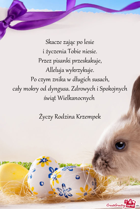 Cały mokry od dyngusa. Zdrowych i Spokojnych świąt Wielkanocnych