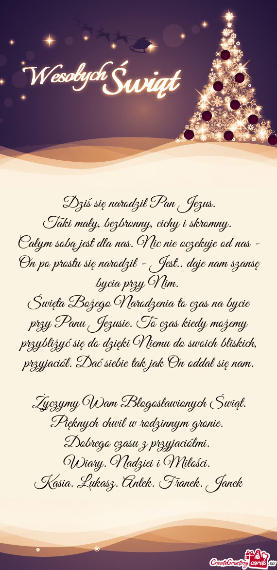 Całym sobą jest dla nas. Nic nie oczekuje od nas - On po prostu się narodził - Jest.. daje nam s