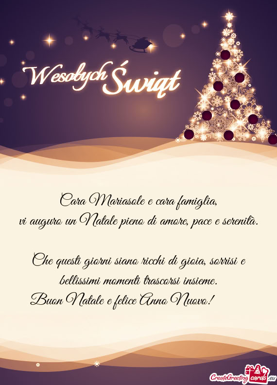 Cara Mariasole e cara famiglia