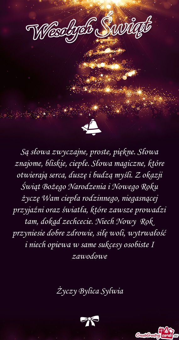 Cecie. Niech Nowy Rok przyniesie dobre zdrowie, siłę woli, wytrwałość i niech opiewa w same su