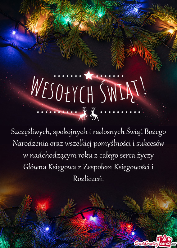 Cesów w nadchodzącym roku z całego serca Główna Księgowa z Zespołem Księgowości i Ro