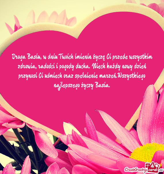 Ch każdy nowy dzień przynosi Ci uśmiech oraz spełnienie marzeń.Wszystkiego najlepszego B