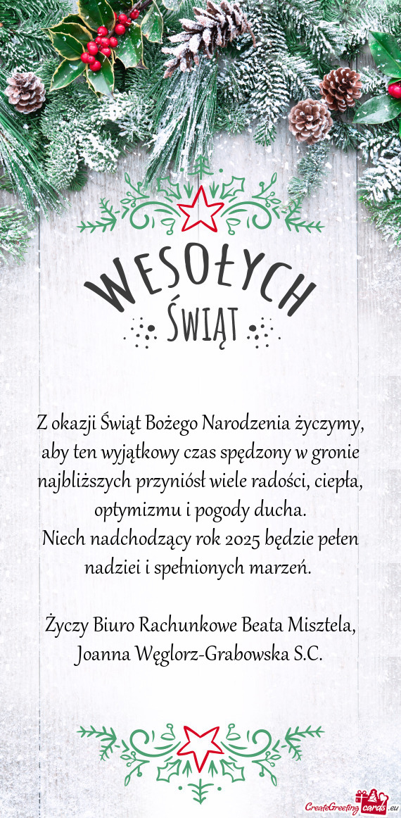 Ch przyniósł wiele radości, ciepła, optymizmu i pogody ducha