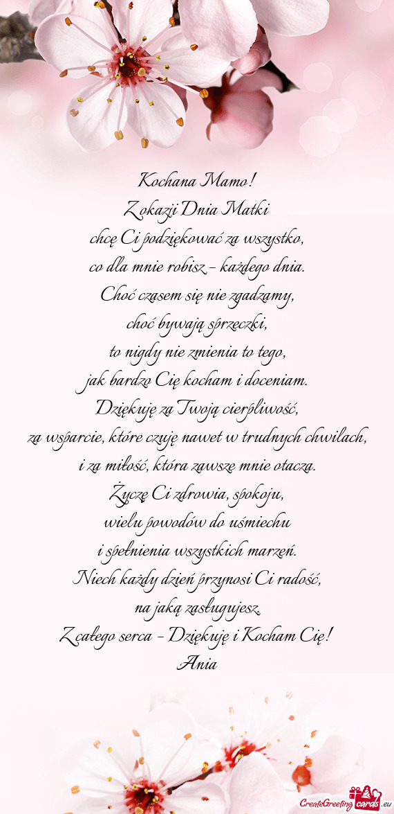 Chcę Ci podziękować za wszystko