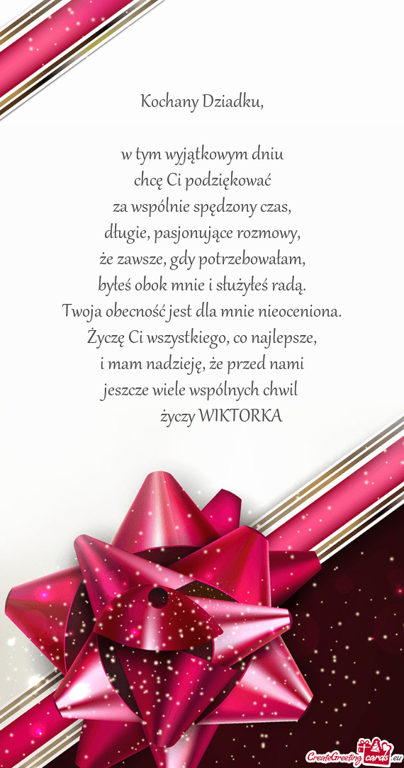 Chcę Ci podziękować