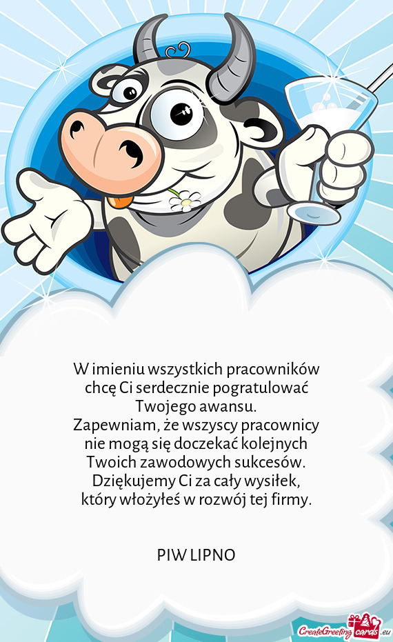 Chcę Ci serdecznie pogratulować