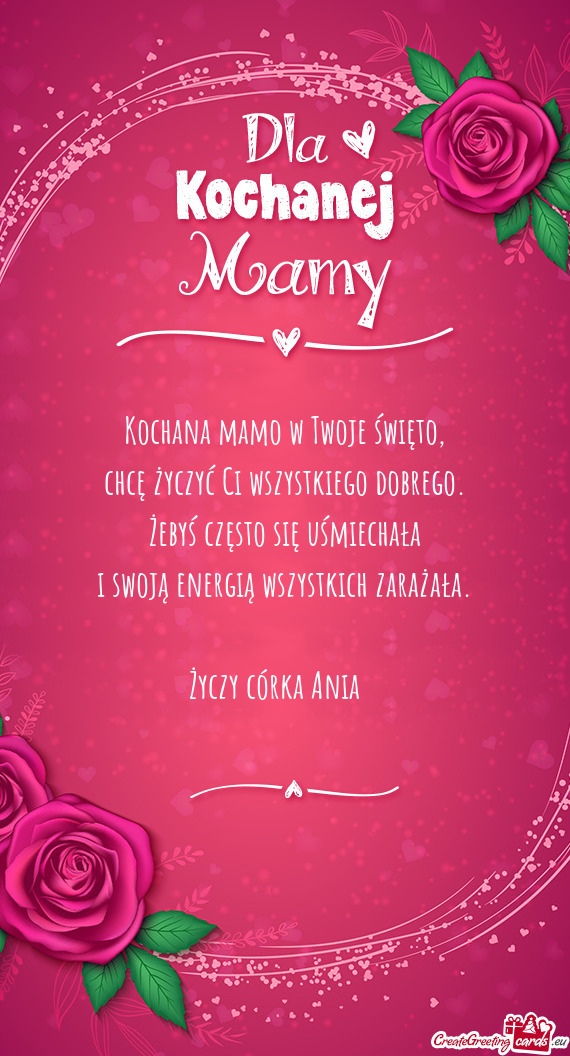 Chcę życzyć Ci wszystkiego dobrego