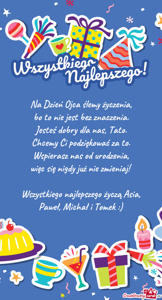 Chcemy Ci podziękować za to