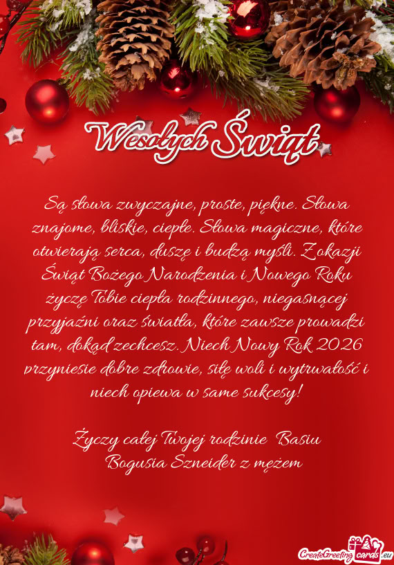 Chcesz. Niech Nowy Rok 2026 przyniesie dobre zdrowie, siłę woli i wytrwałość i niech opiewa w s