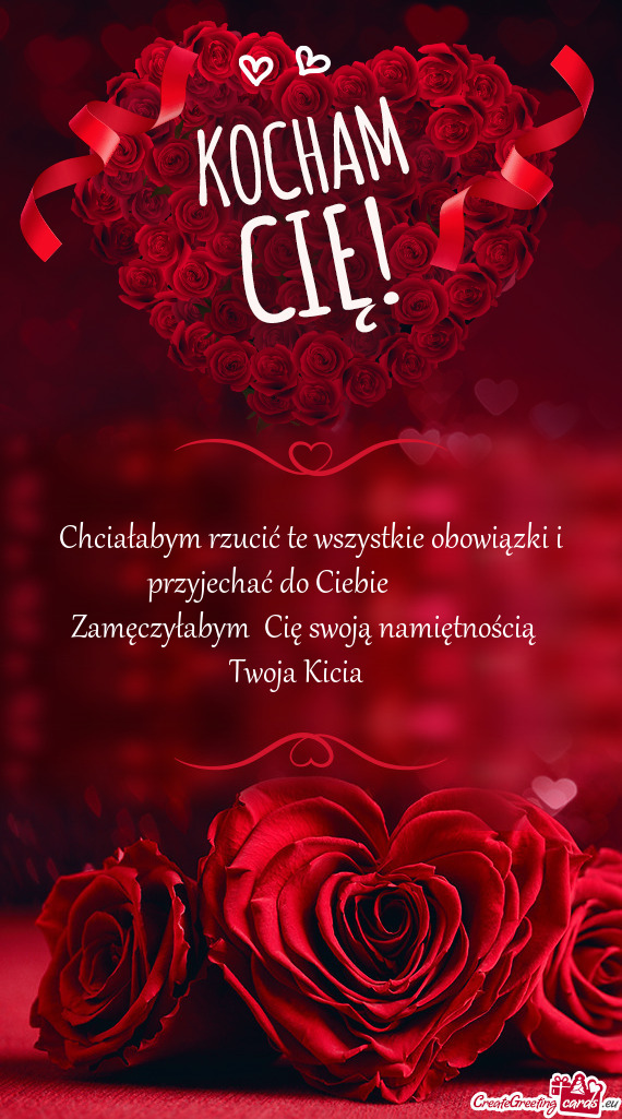 Chciałabym rzucić te wszystkie obowiązki i przyjechać do Ciebie❣️❣️❣️