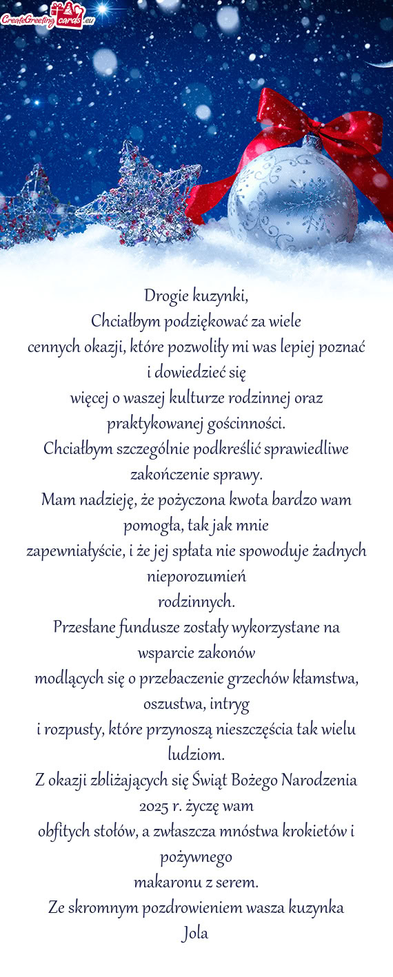 Chciałbym podziękować za wiele