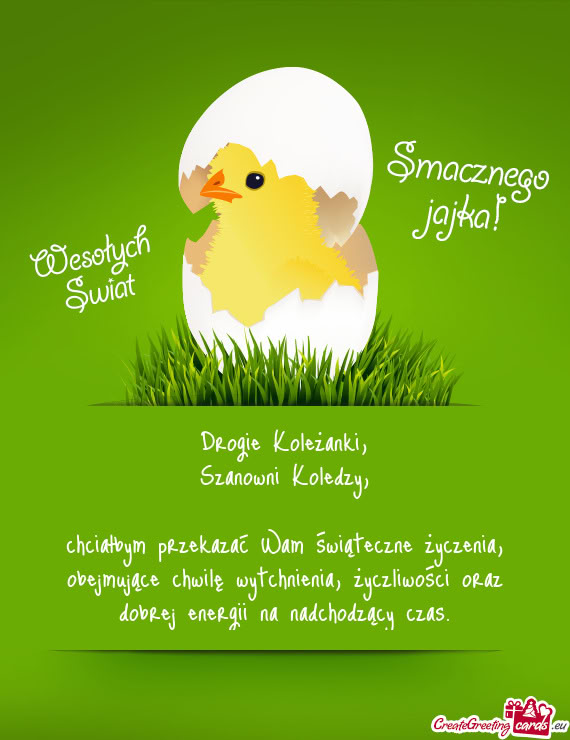 Chciałbym przekazać Wam świąteczne życzenia, obejmujące chwilę wytchnienia, życzliwości ora