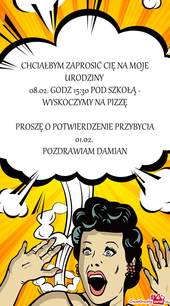 CHCIAŁBYM ZAPROSIĆ CIĘ NA MOJE URODZINY