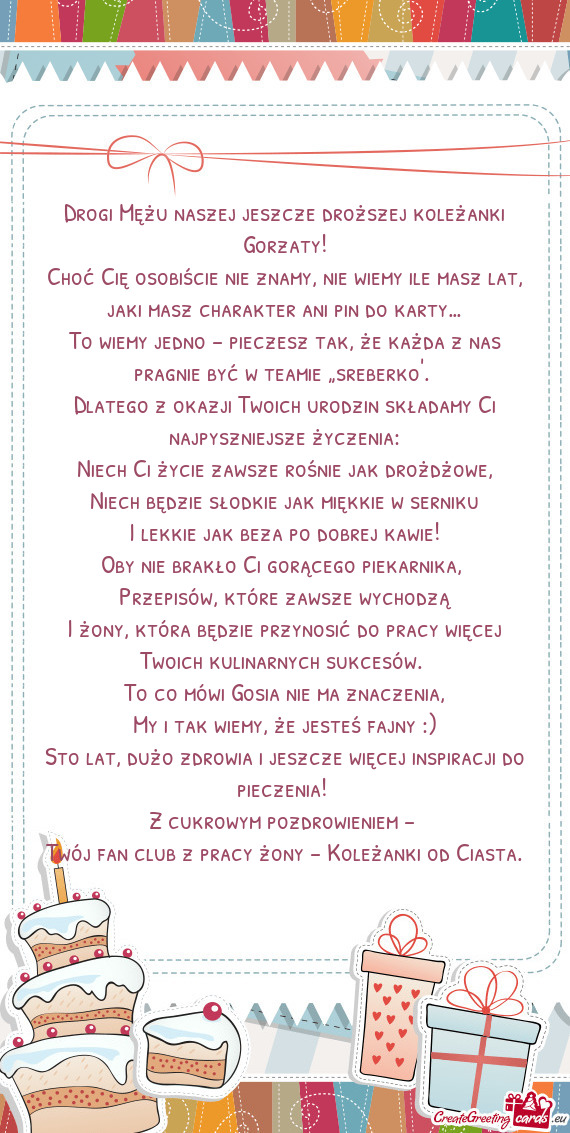 Choć Cię osobiście nie znamy, nie wiemy ile masz lat, jaki masz charakter ani pin do karty…