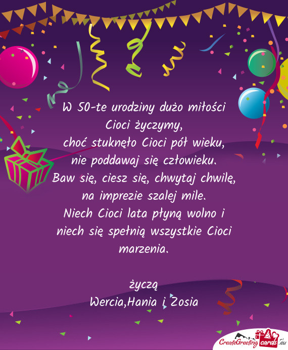 Choć stuknęło Cioci pół wieku