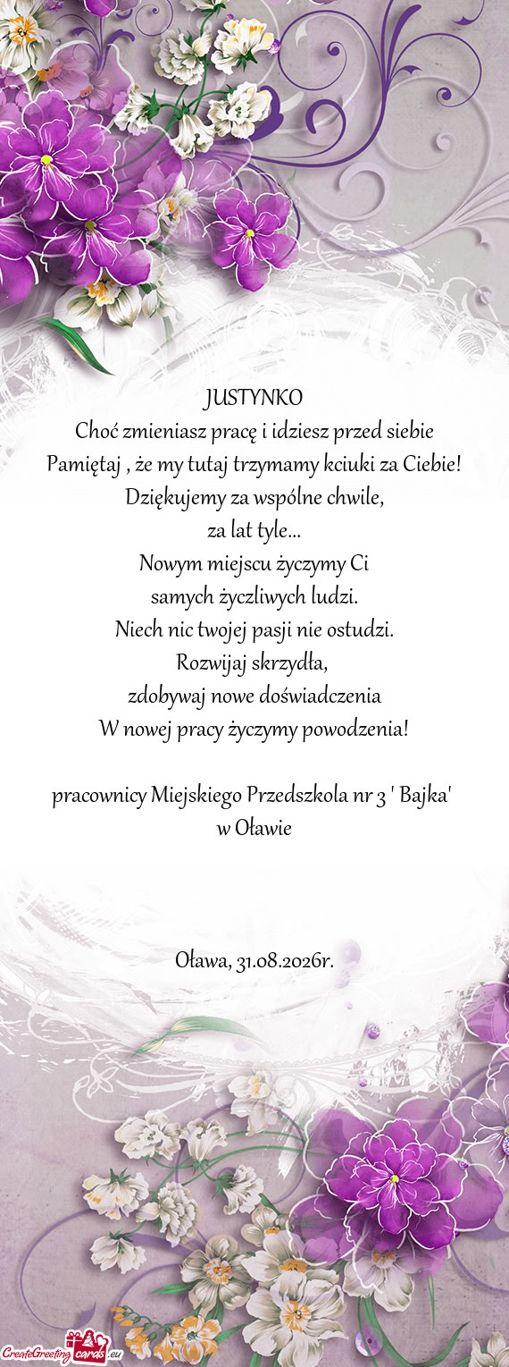 Choć zmieniasz pracę i idziesz przed siebie