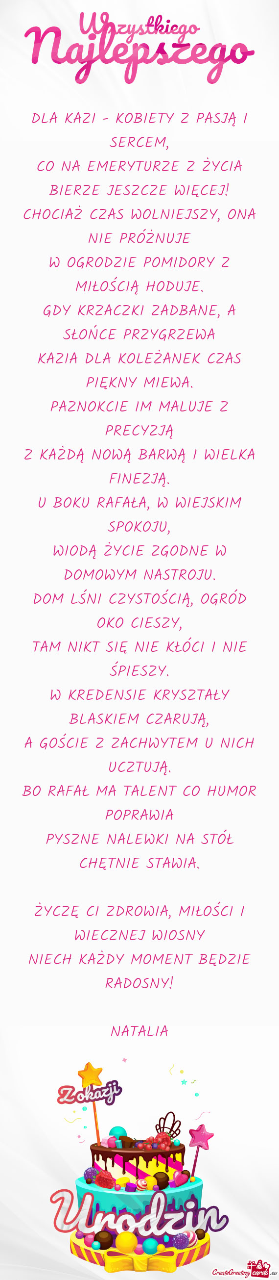CHOCIAŻ CZAS WOLNIEJSZY, ONA NIE PRÓŻNUJE