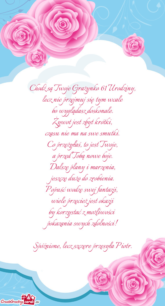 Chodź są Twoje Grażynko 61 Urodziny