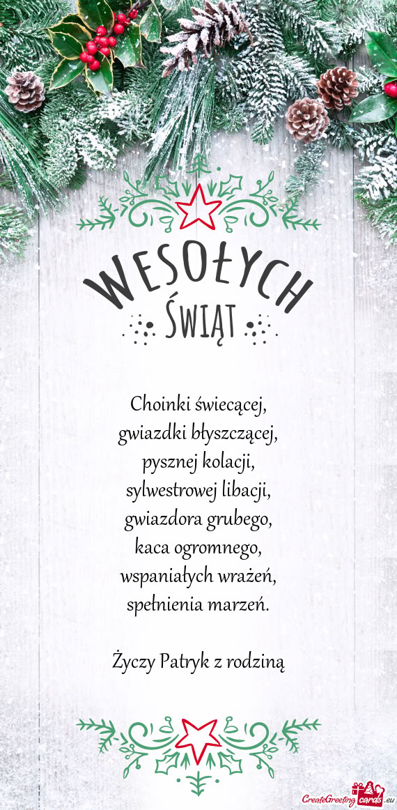 Choinki świecącej,  gwiazdki błyszczącej,  pysznej kolacji,  sylwestrowej