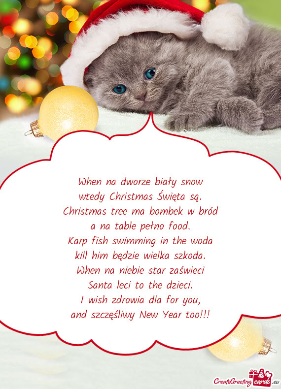 Christmas tree ma bombek w bród a na table pełno food