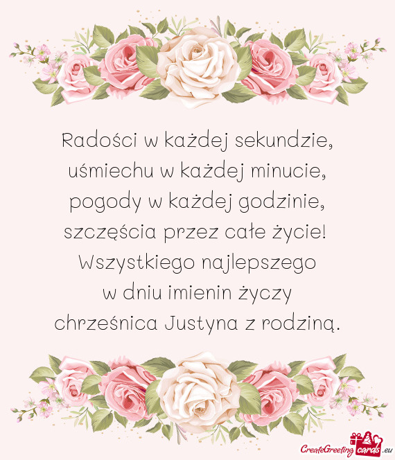 Chrześnica Justyna z rodziną