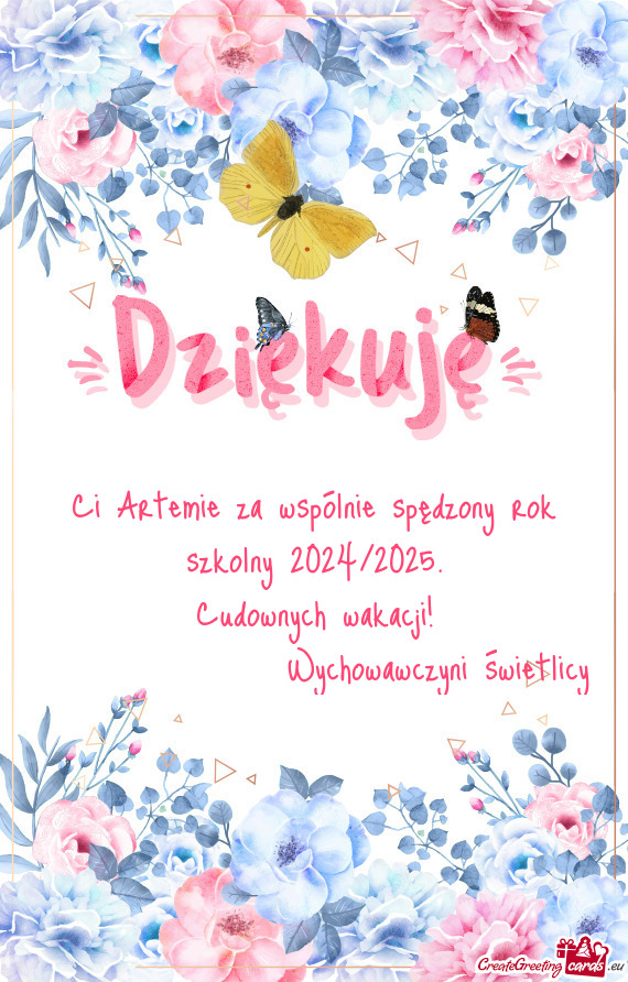 Ci Artemie za wspólnie spędzony rok szkolny 2024/2025