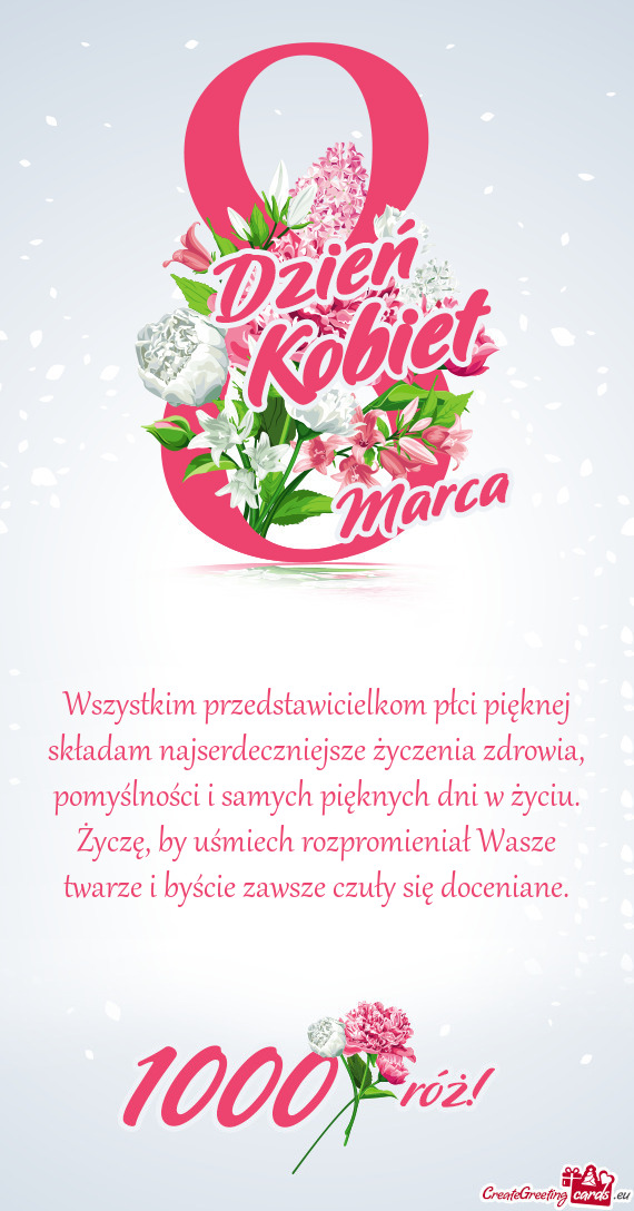 Ci i samych pięknych dni w życiu. Życzę, by uśmiech rozpromieniał Wasze twarze i byście zawsz