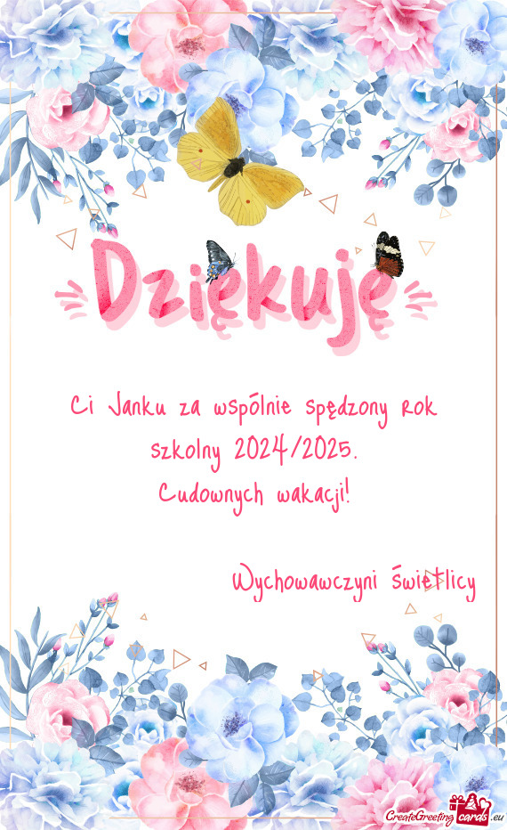Ci Janku za wspólnie spędzony rok szkolny 2024/2025