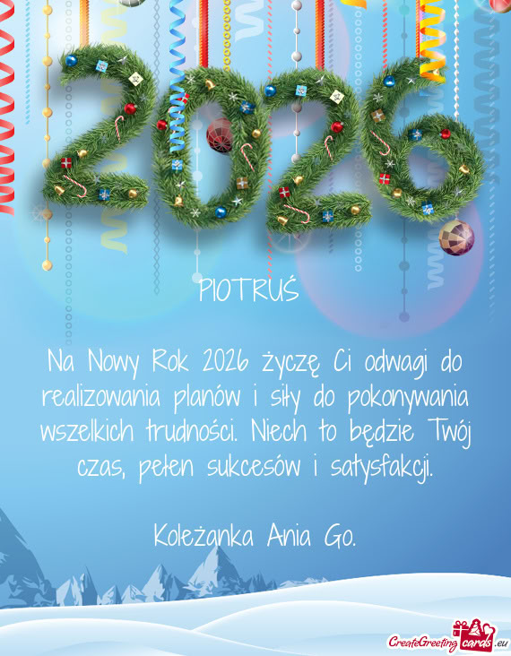 Ci. Niech to będzie Twój czas, pełen sukcesów i satysfakcji