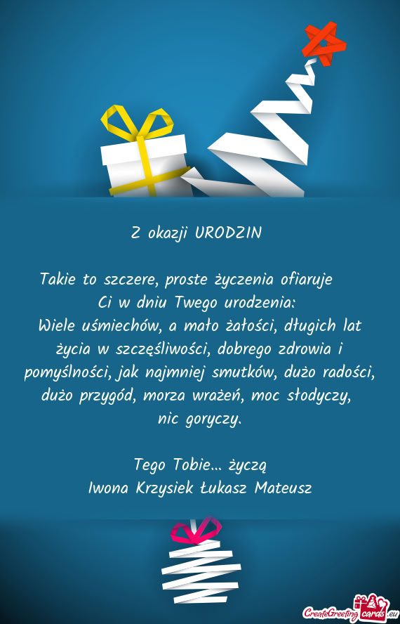 Ci w dniu Twego urodzenia