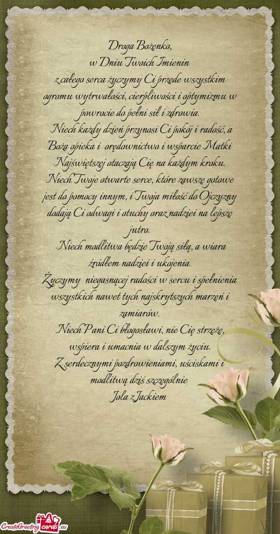 Cie do pełni sił i zdrowia