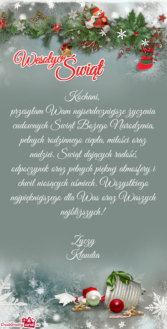 Ciepła, miłości oraz nadziei. Świąt dających radość, odpoczynek oraz pełnych pięknej atmo