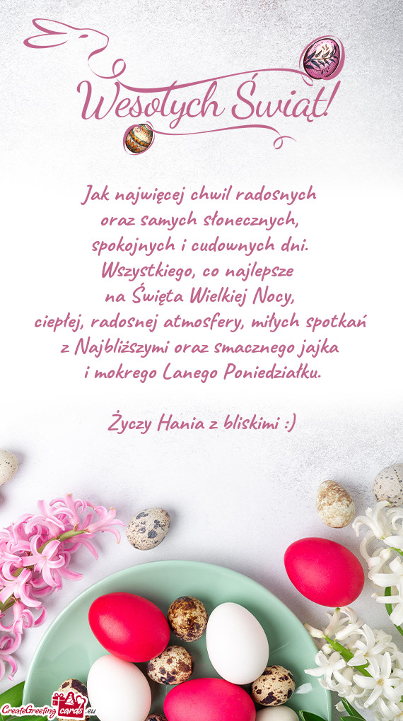 Ciepłej, radosnej atmosfery, miłych spotkań