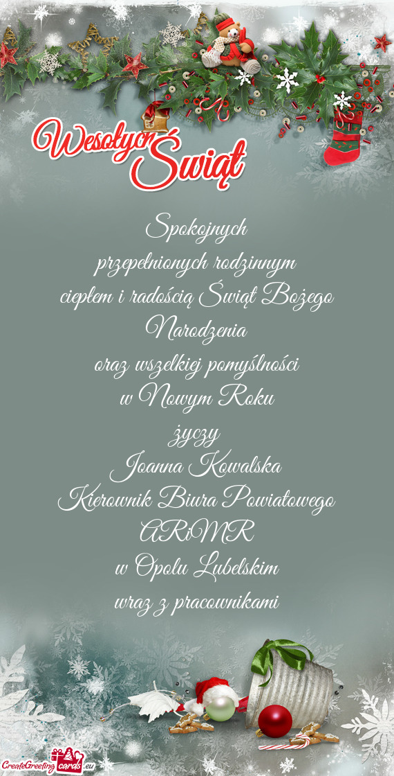 Ciepłem i radością Świąt Bożego Narodzenia