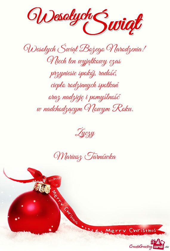 Ciepło rodzinnych spotkań oraz nadzieję i pomyślność w nadchodzącym Nowym Roku