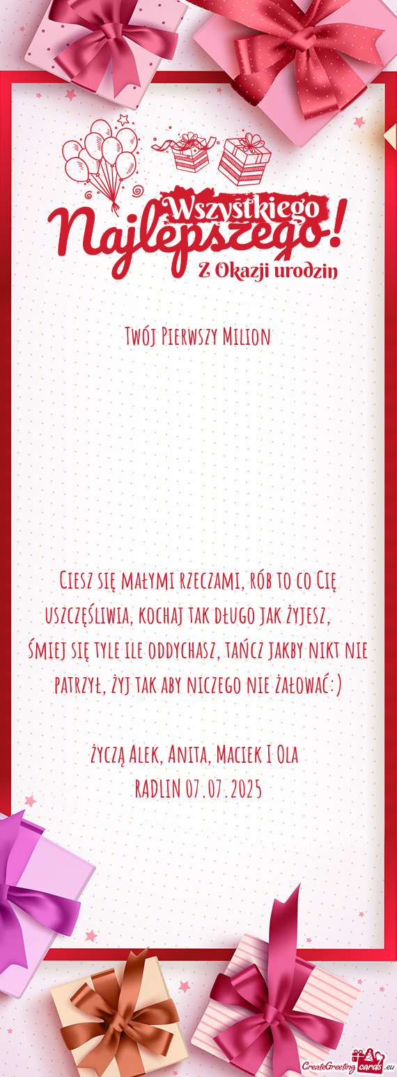 Ciesz się małymi rzeczami, rób to co Cię uszczęśliwia, kochaj tak długo jak żyjesz,  śm