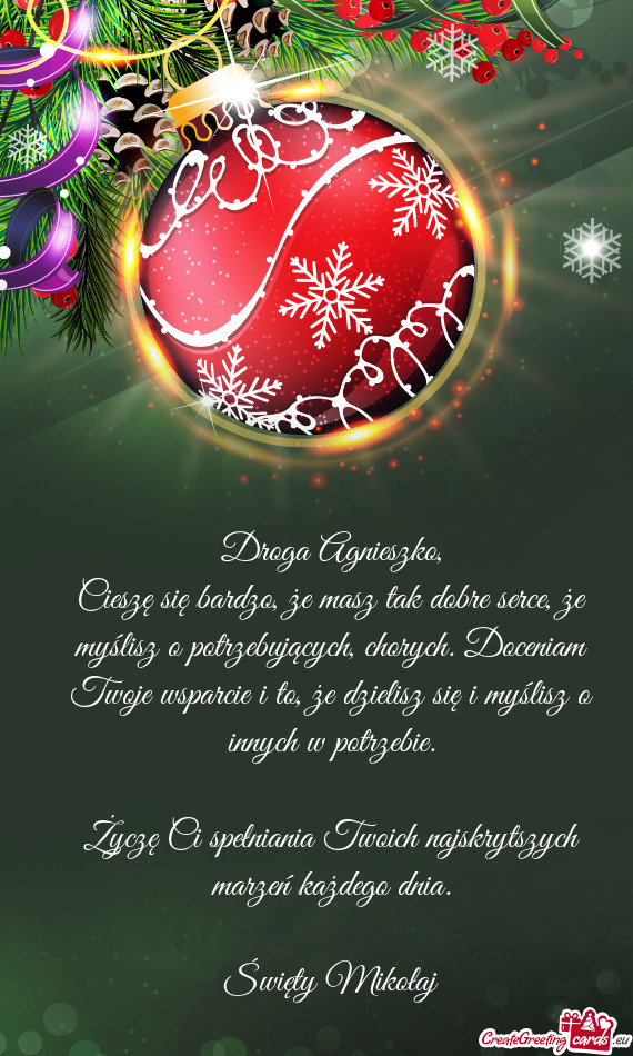 Cieszę się bardzo, że masz tak dobre serce, że myślisz o potrzebujących, chorych. Doceniam Two