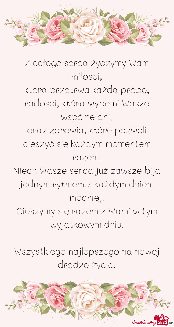 Cieszymy się razem z Wami w tym wyjątkowym dniu