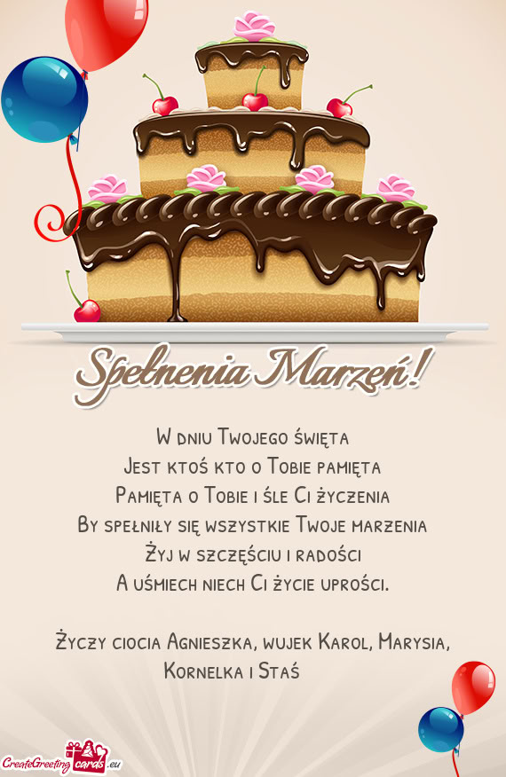 Ciocia Agnieszka, wujek Karol, Marysia, Kornelka i Staś 🎊😍🥰💐🍰🧁🍭