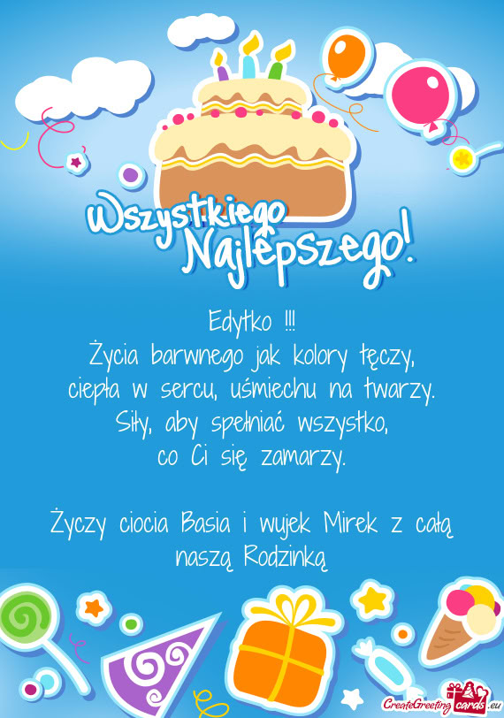 Ciocia Basia i wujek Mirek z całą naszą Rodzinką