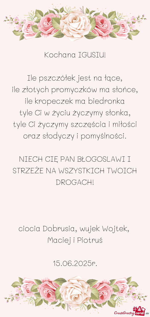 Ciocia Dobrusia, wujek Wojtek, Maciej i Piotruś