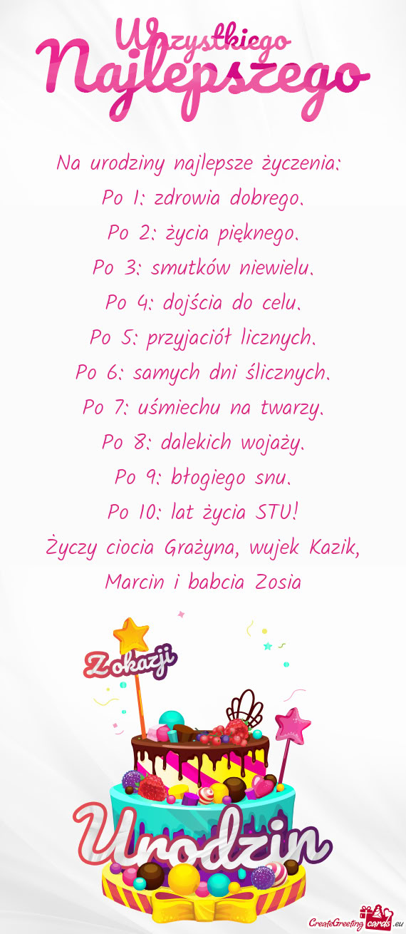 Ciocia Grażyna, wujek Kazik, Marcin i babcia Zosia