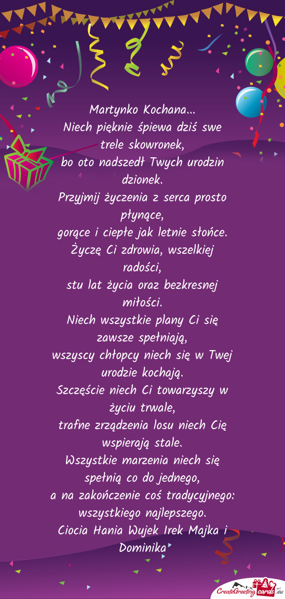 Ciocia Hania Wujek Irek Majka i Dominika